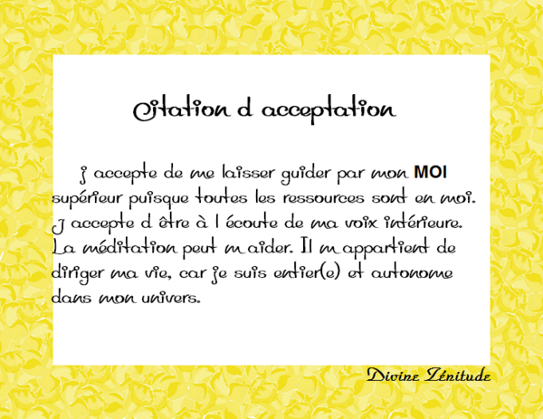 CITATION D' ACCEPTATION