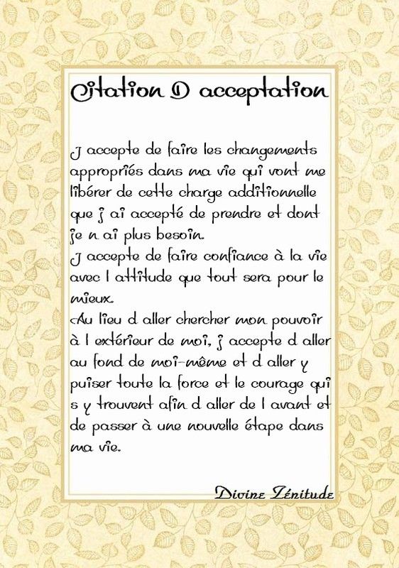 CITATION D' ACCEPTATION